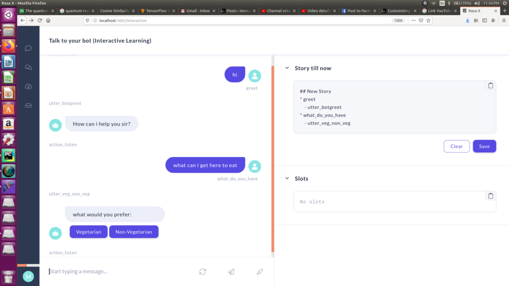 Payload buttons in rasa chatbot
